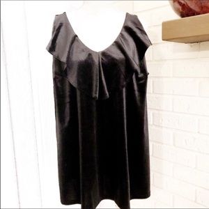 Old Navy Black Velvet Ruffle Tank, size 1X